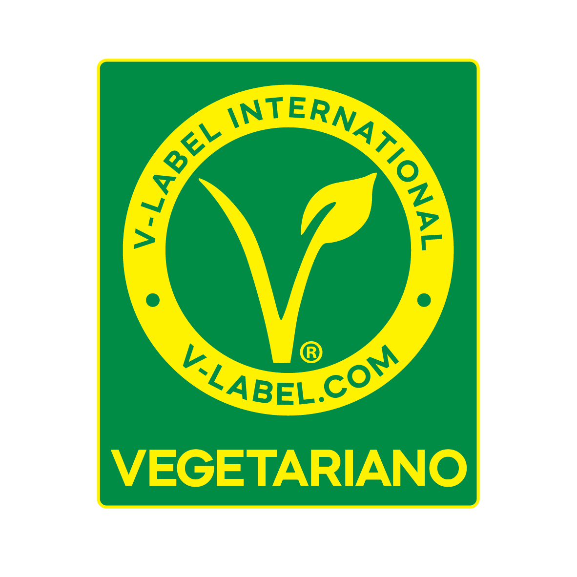 V Label Vegetariano Color Border